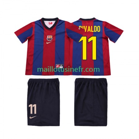 Maillot de Foot FC Barcelone Ronaldo 11 1999 Domicile Retro 1998 - Enfant